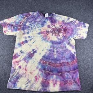 Santa Cruz Skateboard T-Shirt Size Medium Purple Tie Dye Skate Logo OOAK Custom